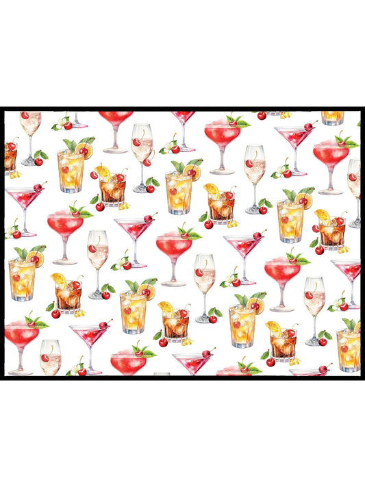 Drying Mat Countertop Micro Fiber Sweet Cherry Grey/White R8379 