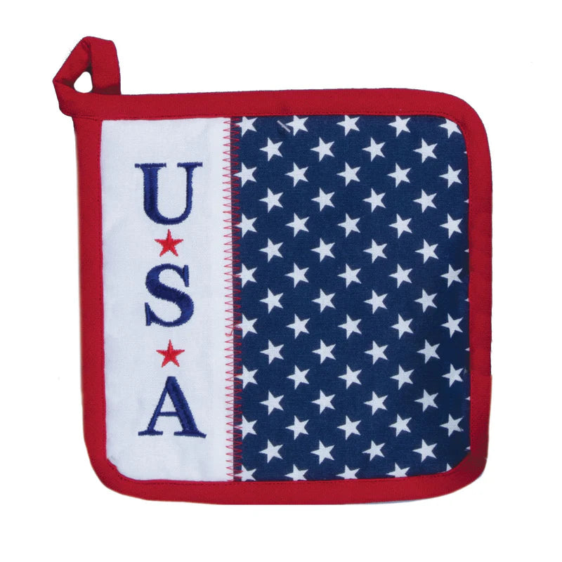 Pot Holder U.S.A Red/White/Blue 8"x8" R8572
