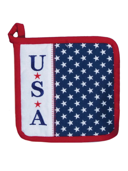 Pot Holder U.S.A Red/White/Blue 8"x8" R8572