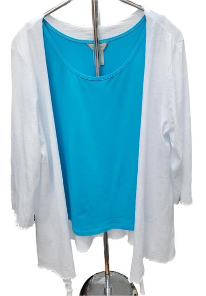 Jacket- White Slub Jersey Shrug Women's-1266 