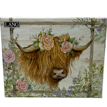 Note Cards Rose Wood Ranch Highland Cow 13Pk  1005993