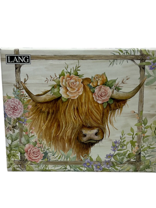 Note Cards Rose Wood Ranch Highland Cow 13Pk  1005993