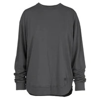 Sweatshirt Espresso Black Poncho Top Oversized Rounded Bottom Vintage Washed Women's RDG62W92SLD