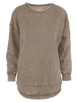 Sweatshirt Acorn Melange Poncho Fleece Rounded Bottom Women's RDG65A23SLD