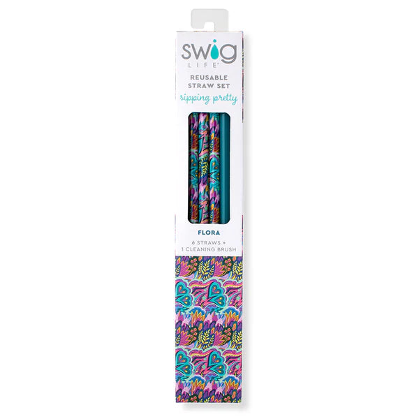 Reusable   Straw Set Bazaar & Teal   TS-AZTL 