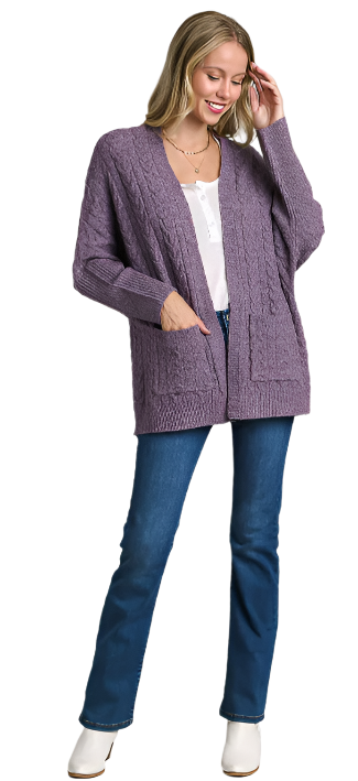 Sweater 2 Pocket Purple S5008 