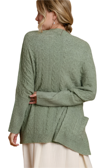 Sweater 2 Pocket Olive   S5008 