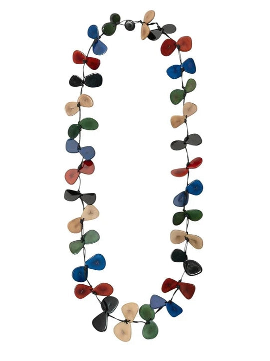 Tagua- Necklace Slice Royal Blue Forest Green/ Black SC410-AZ-FG-ON