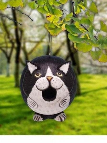 Bird House Gord-o-Black/White Cat Se3880203