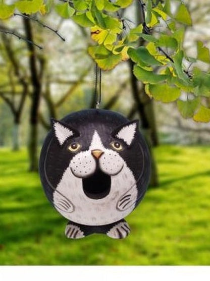 Bird House Gord-o-Black/White Cat Se3880203