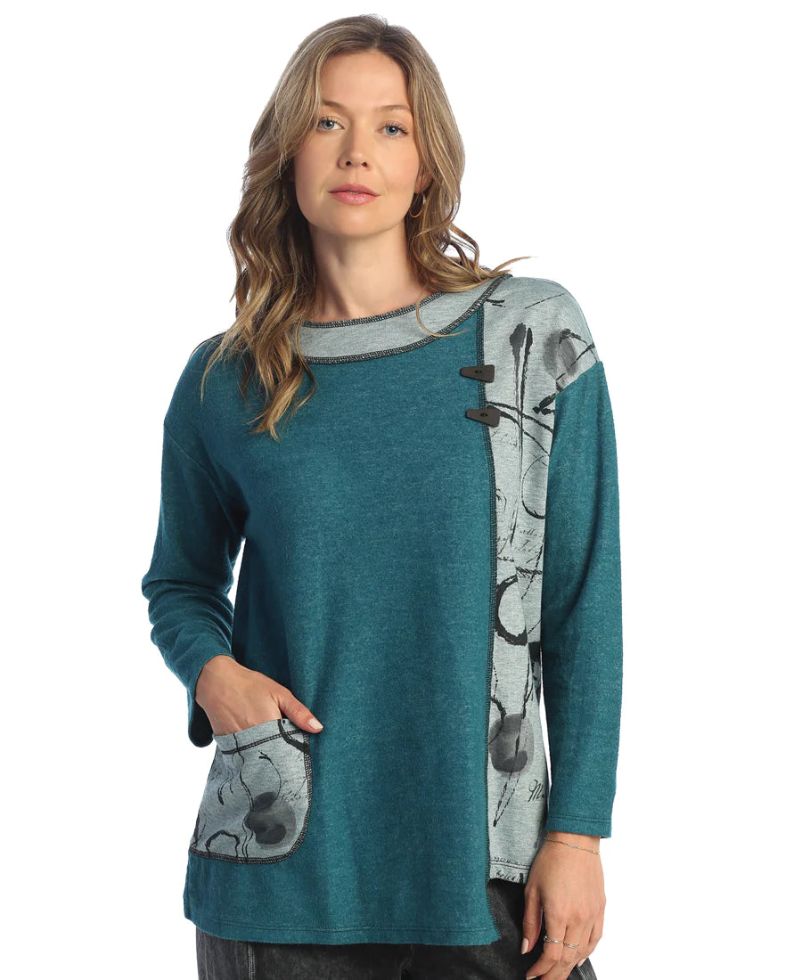 Jess & Jane - SF5-1887 Teal Newport Fleece Tunic 