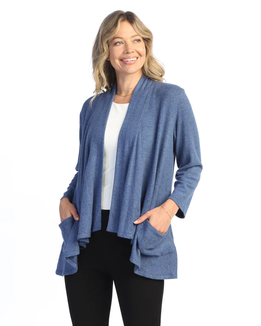 Vp4 Blue Cardigan 2 Pocket Span Brushed Hacci 