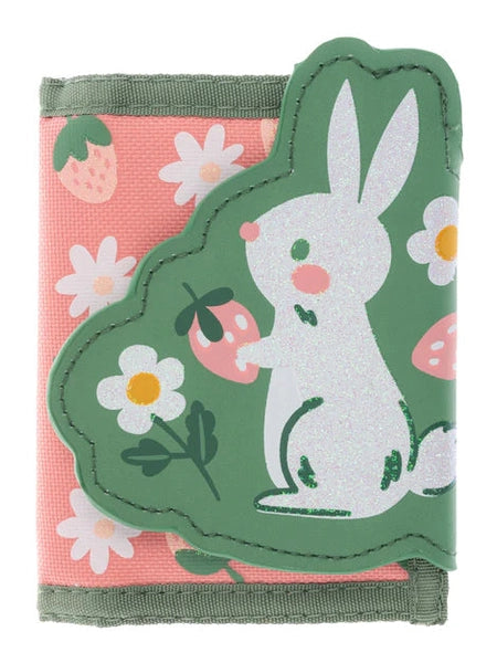 Wallet Green /Pink Strawberry Fields Rabbit Children's Sj-5201-03b 