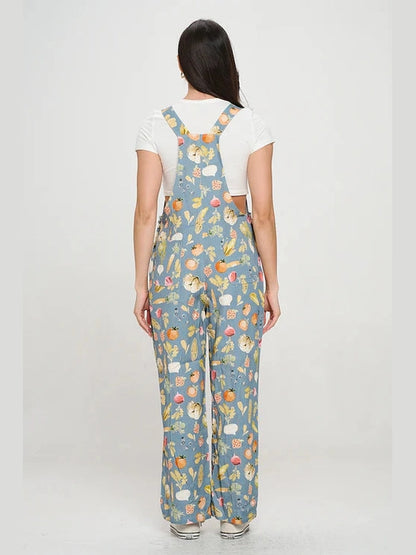  Overalls Fruits And Vegetables Print  Women's SM26021