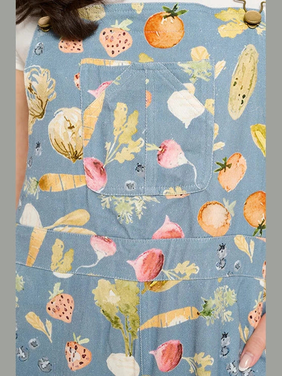  Overalls Fruits And Vegetables Print  Women's SM26021