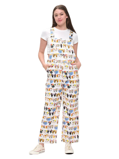 Overalls Cats&nbsp; Floral Crown Print&nbsp; Women's Aw2585