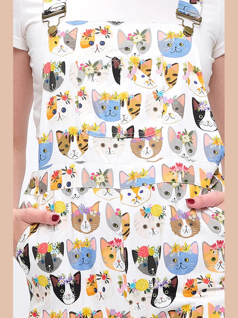 Overalls Cats&nbsp; Floral Crown Print&nbsp; Women's Aw2585