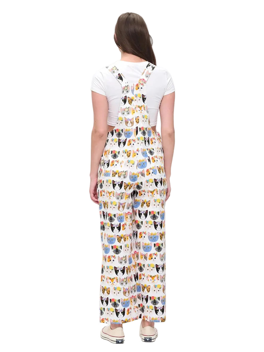 Overalls Cats&nbsp; Floral Crown Print&nbsp; Women's Aw2585