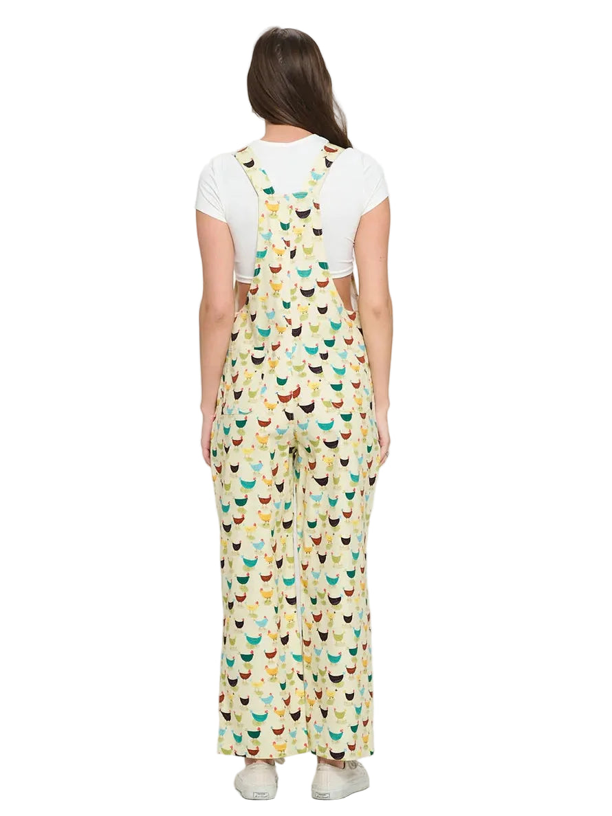 Overalls Colorful Rooster Print&nbsp; Women's Aw2456