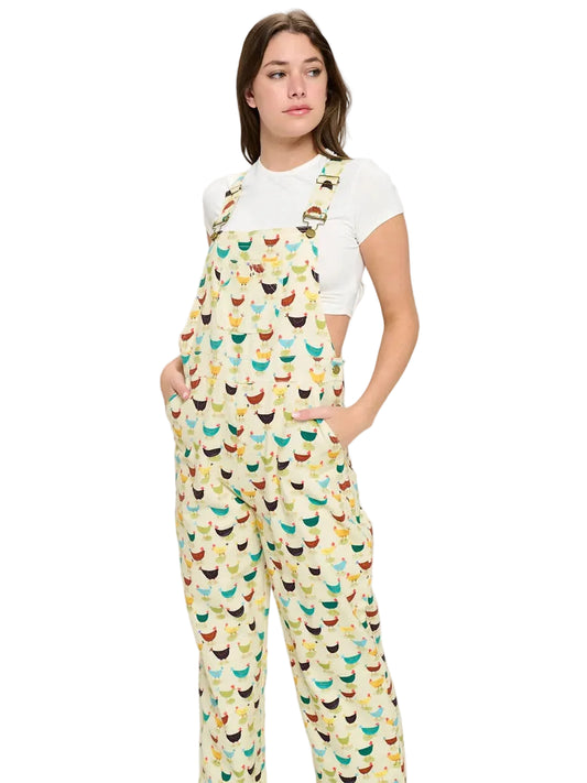 Overalls Colorful Rooster Print&nbsp; Women's Aw2456