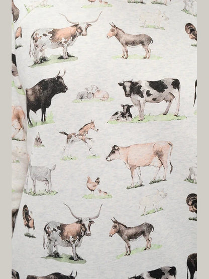 Sweat Shirt Pullover Farm Animals Print Women's Sw266