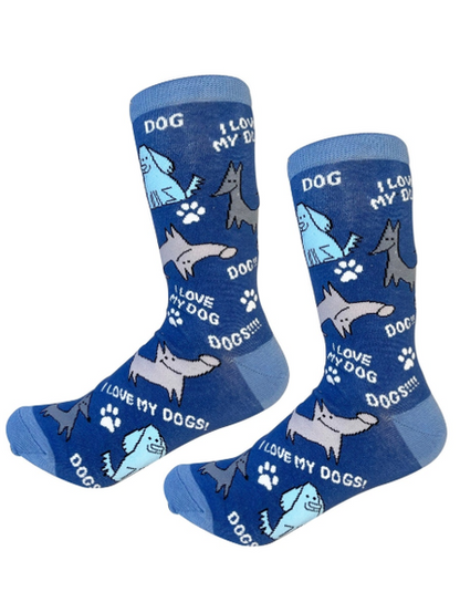 Sock  I Love My Dog Blue 800-165