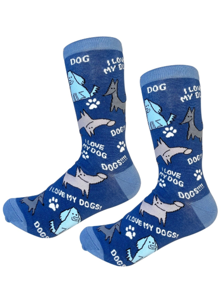 Sock  I Love My Dog Blue 800-165