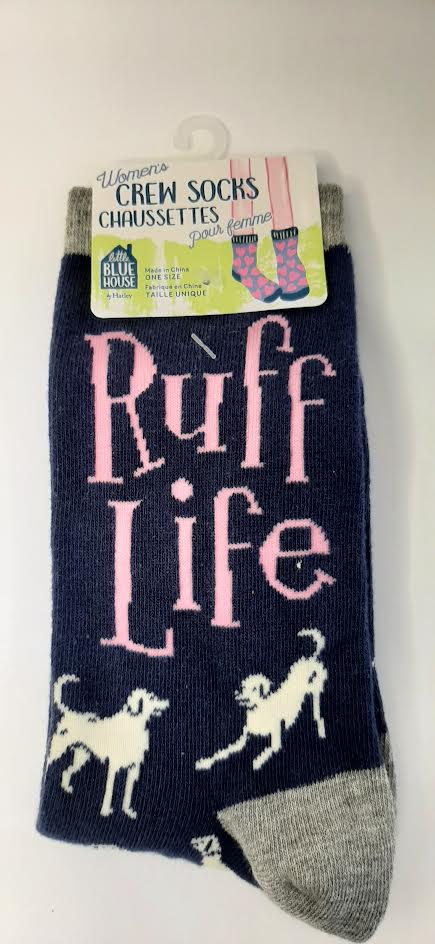 Ruff Life-Blue-Womens Crew Sock-SORUFF001 