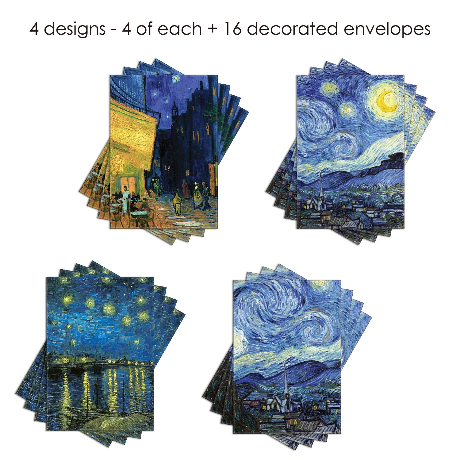 Note Cards Van Gogh At Night 16 Pk Cards & Envelopes St-Ncards-a 