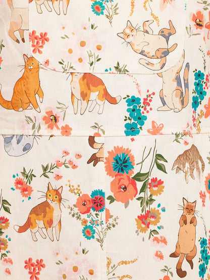 Overalls Cats Floral Print&nbsp; Women's SM2675