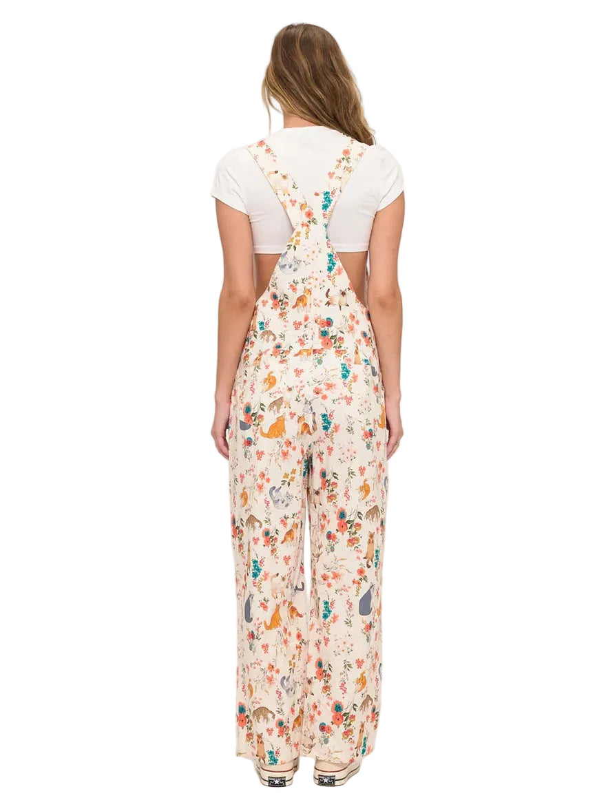 Overalls Cats Floral Print&nbsp; Women's SM2675