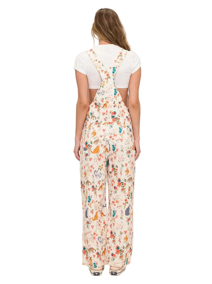 Overalls Cats Floral Print&nbsp; Women's SM2675