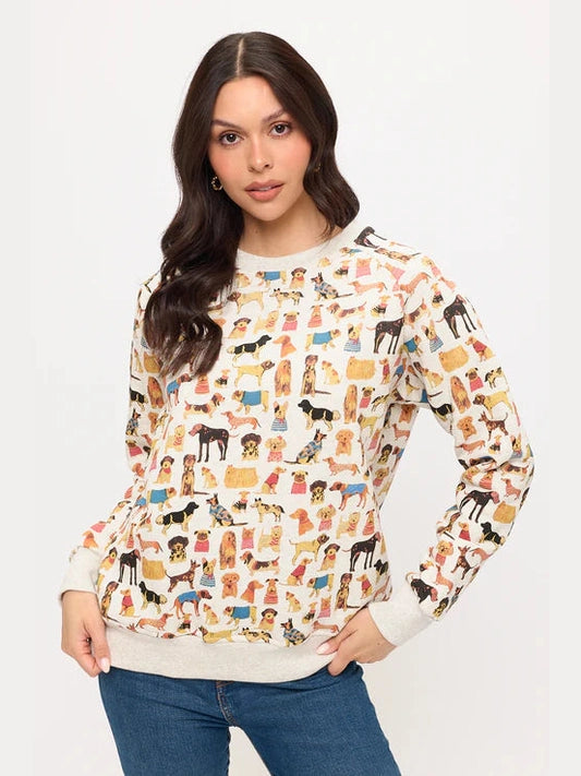 Sweat Shirt Pullover Colorful Dog Breeds Women's Sw279