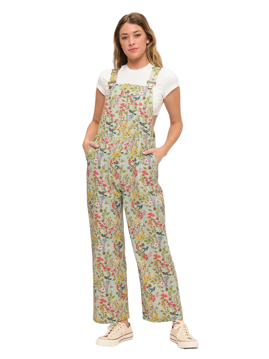 Overalls Hummingbird Green Floral Print&nbsp; Women's SM2679