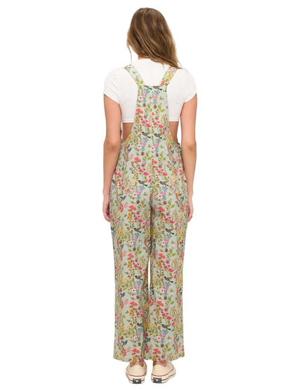 Overalls Hummingbird Green Floral Print&nbsp; Women's SM2679