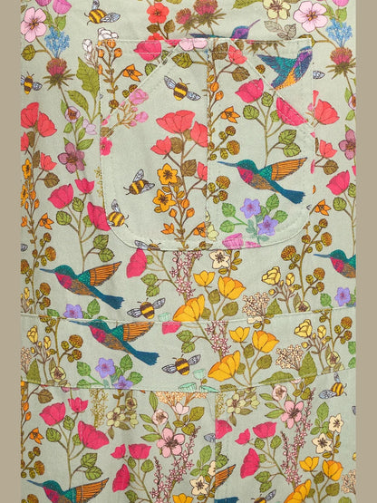 Overalls Hummingbird Green Floral Print&nbsp; Women's SM2679