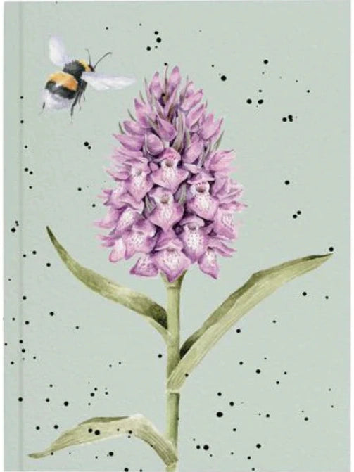 Notebook Soft Cover Lined Bimble Bee Marsh Orchid n066
