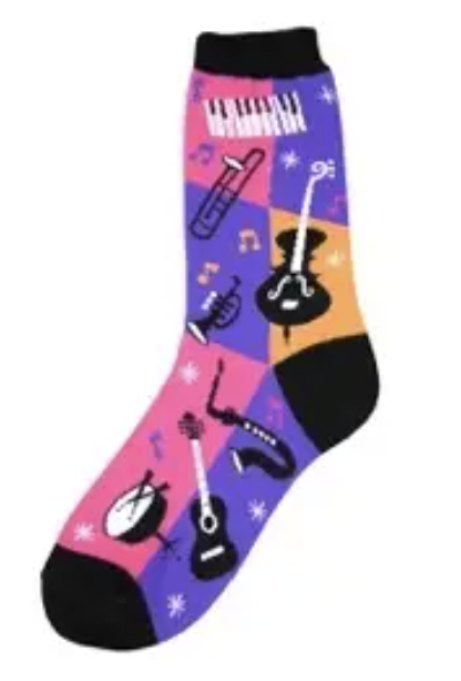 Women's Socks - Novelty, crew sock, fun - Jazz 