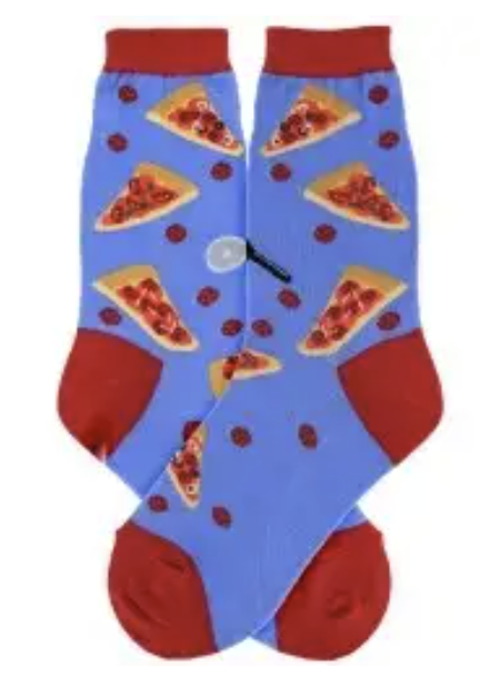 Women's Socks - Novelty, crew sock, fun -Pizza 