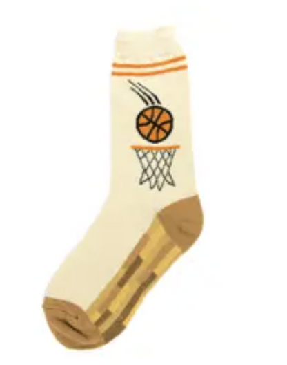 Women's Socks - Novelty, Crew sock, Fun -  Basketball 