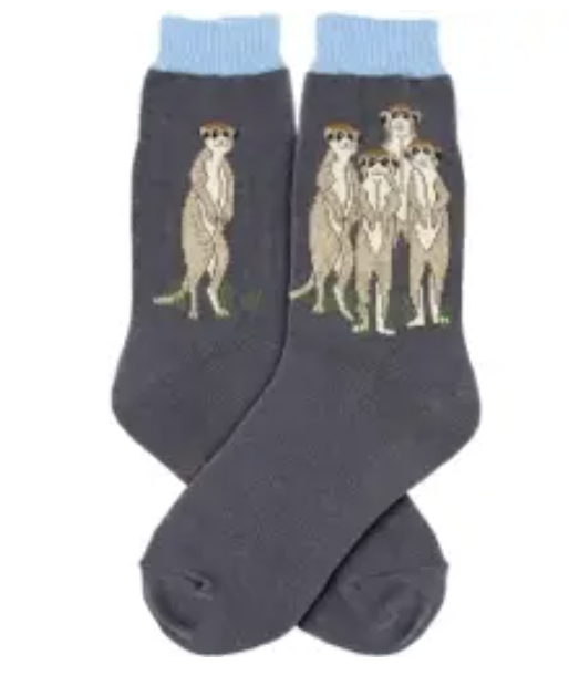 Women's Socks - Novelty, Crew sock, Fun -Meerkat 