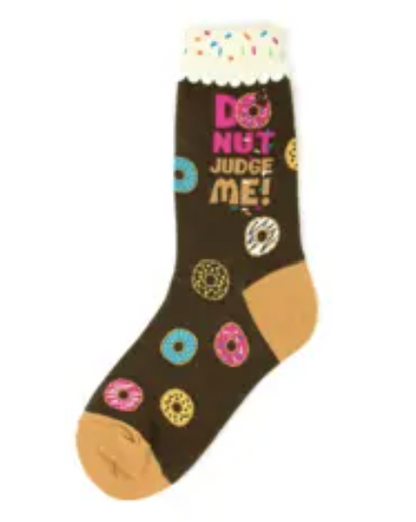 Women's Socks - Novelty, Crew sock, Fun - Donut Judge Me 