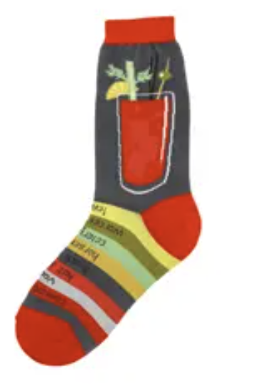 Women's Socks - Novelty, Crew sock, Fun -Bloody mary 