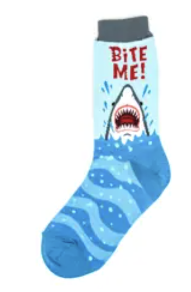 Women's Sock - Bite me shark 