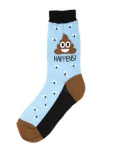 Women's Socks - Novelty, Crew sock, Fun - Poop Happens 
