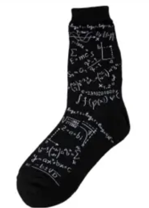 Women's Socks - Novelty, Crew sock, Fun -  E=MC2 