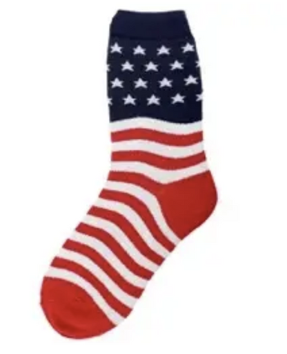 Women's Socks - Novelty, Crew sock, Fun -  USA Flag 