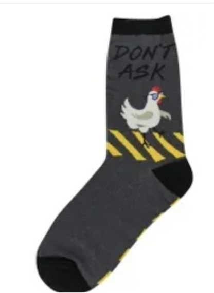 Women's Socks - Novelty, Crew sock, Fun -  Chicken Cross the Road 