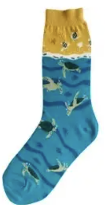 Women's Socks - Novelty, Crew sock, Fun -Sea Turtle 