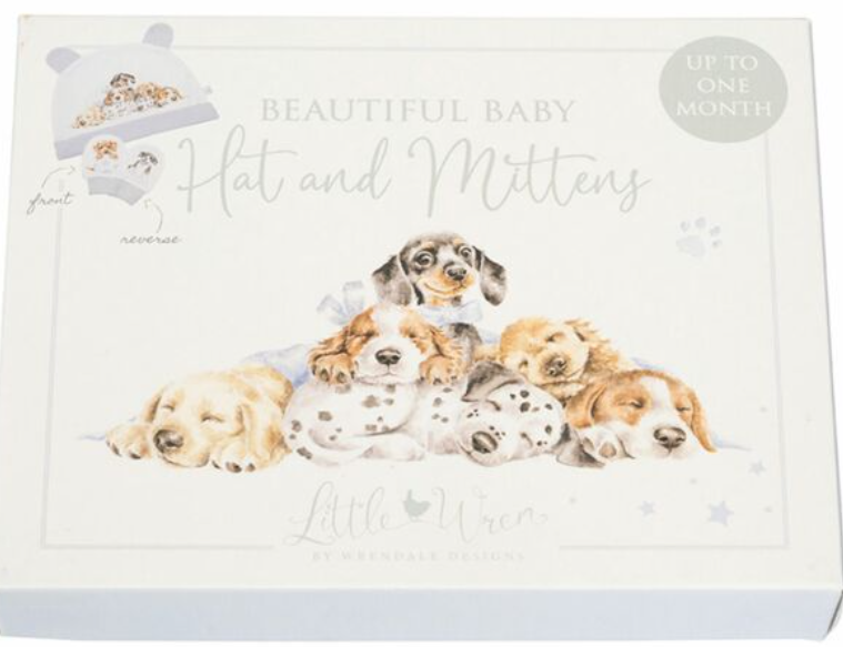 Baby Hat & Mitten Gift Set - Puppies - LTW-HM002 